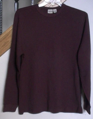 Camisa tejida tejido gofre cuello redondo Falls Creek talla L Foto 1 de 4