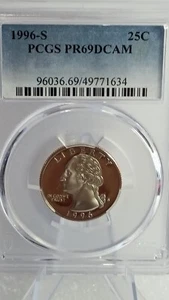1996 S Washington Quarter Proof PCGS PR69DCAM #634 Transparent Pricing - Picture 1 of 2