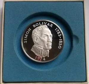 1974 Panama 20 Balboas Coin Proof Silver Boxed + COA 129g - Picture 1 of 4