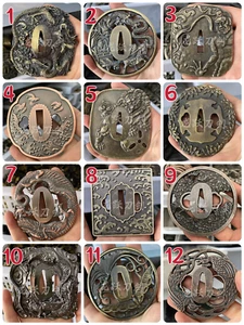 Protezione mani Tsuba in lega varie per spada samurai giapponese Katana Wakizashi - Foto 1 di 8