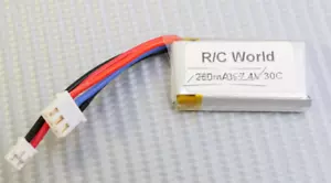 For Micro RC LIPO BATTERY 7.4V 260MAH 2S -30C- (1PCS) - Picture 1 of 7