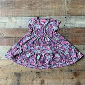 REI baby toddler size 18M floral tired short sleeve dress in pink - Picture 1 of 6