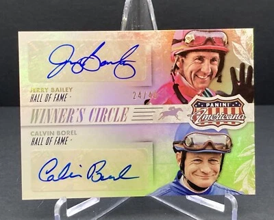 2015 Panini Americana Jerry Bailey & Calvin Borel HOF Winners Circle Auto /49 SP - Image 1 of 4