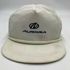 Vintage Aurora Company Rope Hat Cap White Snap Back Made In USA - Picture 1 of 8