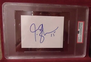 JAMIE LANGENBRUNNER DEVILS OLYMPICS HAND SIGNED CUT SIGNATURE SLABBED PSA/DNA - Picture 1 of 1