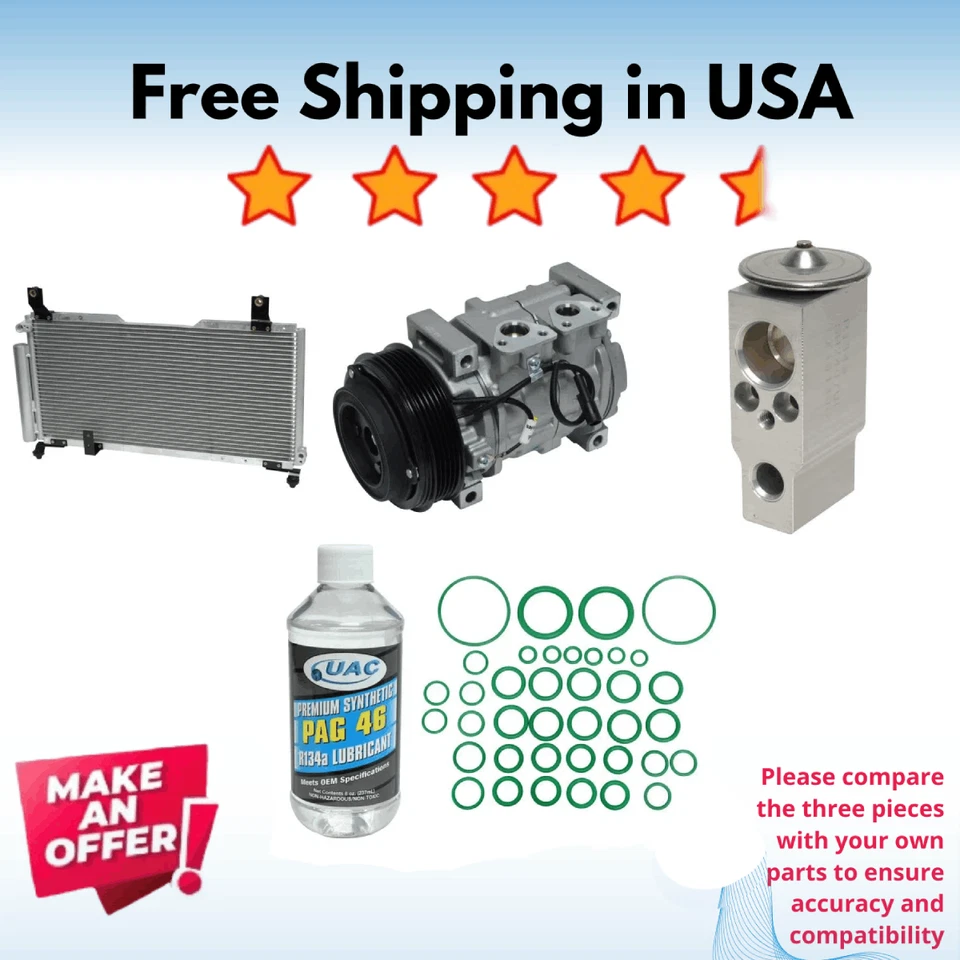 Compressor, Condenser & Valve A/C Fit Suzuki Aerio 2002-2004 - Image 1 of 1
