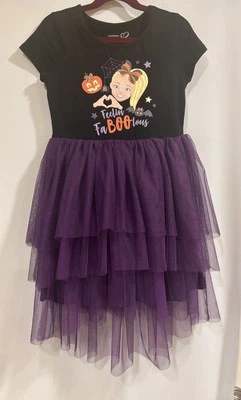 JoJo Siwa Girls FaBOOlous Tutu Dress Halloween Black Purple size Medium 7/8 - Image 1 of 4