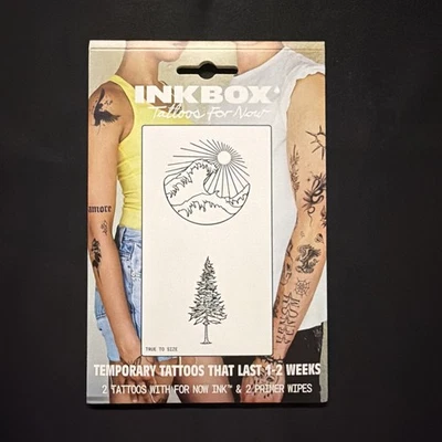 Caja de tinta tatuajes temporales 1-2 semanas ÁRBOL Y SOL resistente al agua NUEVO 🤪 Foto 1 de 4