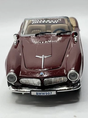 BMW 507 1955 convertible granate 1:24 diecast coche juguete coleccionable 7" Foto 1 de 4