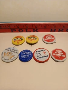 7 spille bottoni vari vintage senza fumo polmoni al lavoro #4 - Foto 1 di 7