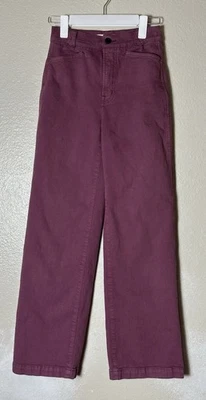 Pantalones para mujer Madewell Emmett de pierna ancha 23 púrpura elástico tiro alto preppy Foto 1 de 4