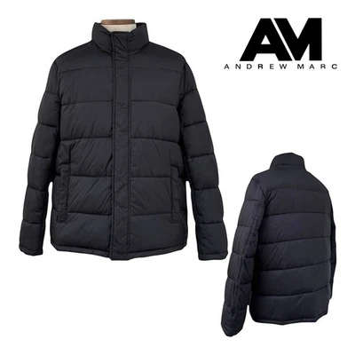 ANDREW MARC Mens L Puffer Jacket Winter Coat Nylon Water Resistant Full Zip EUC - Image 1 of 4