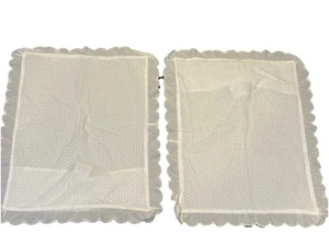 RACHEL ASHWELL White Eyelet Pillow Shams, Set of 2, Standard, Scalloped Edge - Picture 1 of 4