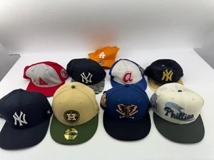 Lotto di 9 cappelli berretti da baseball MLB aderenti snapback Astros Phillies Angels Yankees - Foto 1 di 7