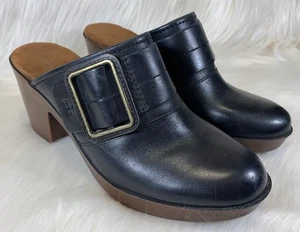 Easy Spirit "Harvina" Leder-Clog-Pantolette Pantolette schwarz Damengröße 7 M Schuhe guter Zustand - Bild 1 von 14