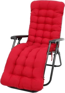 Red Sun Lounger Cushion Only 170x50cms Cushion Memory Foam Pad Recliner - Picture 1 of 7