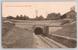 St Clair Eisenbahntunnel Hafen Huron Michigan Postkarte - Bild 1 von 3