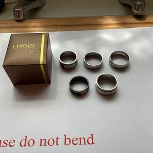 Men’s Large Dress Rings x 6. Size From W/X. Job Lot. 2 Marked Titanium. - Picture 1 of 13