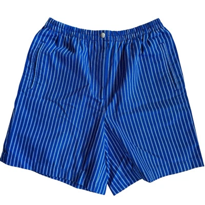 Vintage Karen Scott Sport Elastic Waist Shorts Blue White Stripe Size 10 - Image 1 of 4