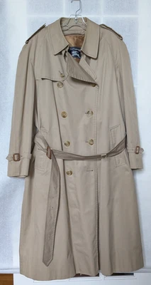 Винтажный середины 80-х Burberry длинный Тренч с молнией шерстяная подкладка 46R - Изображение 1 из 4