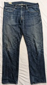 J Crew Jeans Mens 34x32 Blue 1040 Straight Kaihara Japanese Dark Wash Denim - Picture 1 of 21