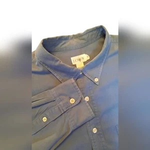 J. Camisa Crew Para Hombre XL Azul Vintage Abotonada Preppy Clásica Informal Viaje - Imagen 1 de 13