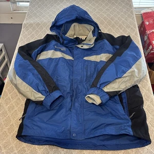 Columbia Herren Cross Terra Parka mit Kapuze XL blau schwarz grau Skifahren Snowboard Camp - Bild 1 von 16