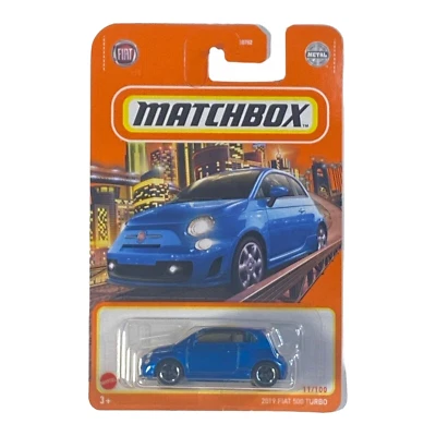 Matchbox 2019 Fiat 500 Turbo Blue - Image 1 of 4
