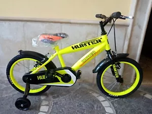 BICICLETTA MOUNTAIN-BIKE 16 " HUNTER " CICLI BTX - COLORE GIALLO FLUORESCENTE - Picture 1 of 3