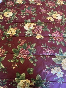 WAVERLY Reversible King Floral Comforter Red Burgundy Yellow Floral VTG Nice SEE - Picture 1 of 16