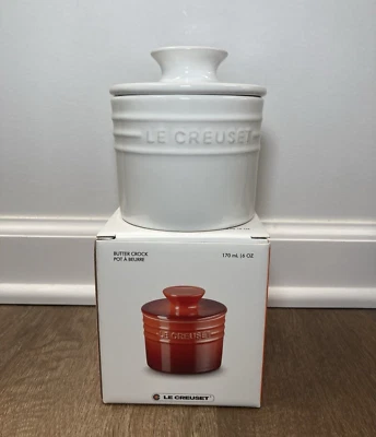 "White" 6 Oz Butter Bell Crock LE CREUSET Round Signature Stoneware NWT - Image 1 of 4