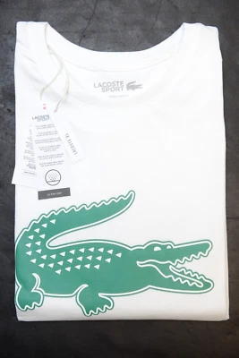 Lacoste Sport TH6227 Men Ultra Dry White Cotton T-Shirt Big & Tall 3XLB EU 10R - Image 1 of 4