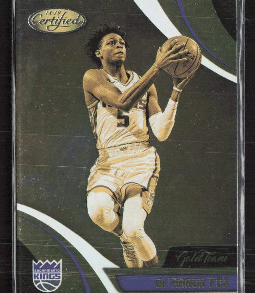 2018-19 Panini Certified #GT-5 De'Aaron Fox Gold Team Sacramento Kings (N) - Image 1 of 2