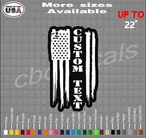 CUSTOM TEXT American Flag Weatherproof Vinyl Decal Sticker - Bild 1 von 2