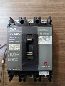 FUJI ELECTRIC BREAKER 3Pole 60A BU-ECA3060 with aux - Picture 1 of 8
