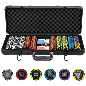 Komplettes Gramm Ton Poker Chip Set 500 Stück Claytec Chips für Texas Holdem - Bild 1 von 6