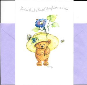 Mary Hamilton Happy Birthday Daughter-In-Law Brown Bear In Big Hat By Hallmark 