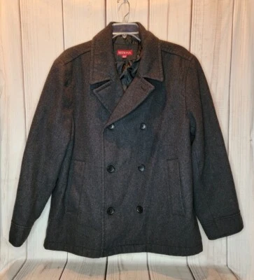 Merona Wool Blend Pea Coat Gray Fully Lined Heavyweight Men's Size 2XL - Image 1 of 4