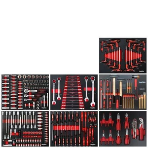 Werkzeugeinlagen Set bestückt mit 7 Einlagen aus Schaumstoff Werkzeugwagen 71011 - Bild 1 von 8