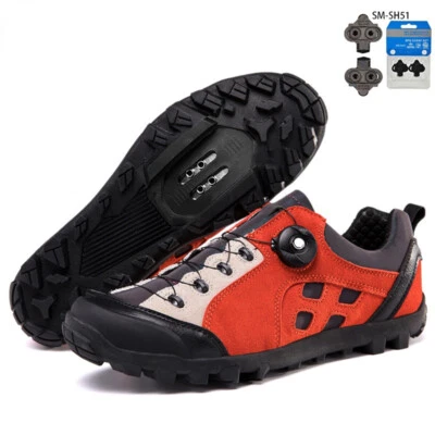 Men's MTB Bike Shoes Breathable Cycling Shoes with SPD Cleats Road Bike Sneakers - Image 1 of 4