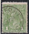 (F240-153) 1918-19 AU 1d green KGV stamp perforations 14.25 x14 (FB)