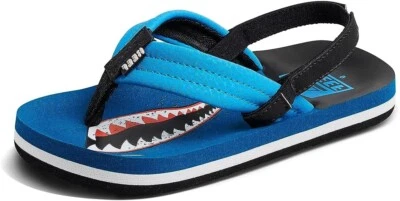Sandalias chanclas Reef Ahi nuevas sin caja para niños pequeños 5 tiburones azul océano informales al aire libre  Foto 1 de 4