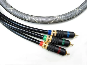 KnuKonceptz Silver Plated Copper Component Video Cable 6' 2M Locking RCA Ends - Foto 1 di 3