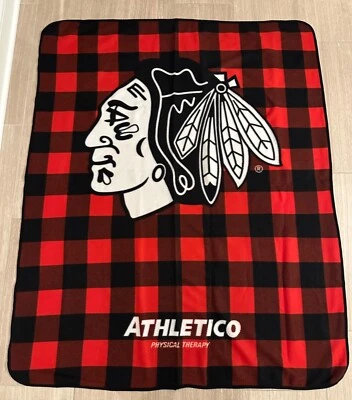 Manta polar de hockey Chicago Blackhawks SGA NHL, 60"x48", roja/negra Foto 1 de 2