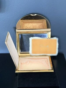 50er Jahre Coty Kosmetik Umschlag lose Puder Kosmetik Box Etui Puff, Spiegel MCM - Bild 1 von 14