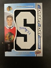 2022-23 Upper Deck SP Game Used Draft Day Marks Alex Vlasic Auto Jersey SP /35