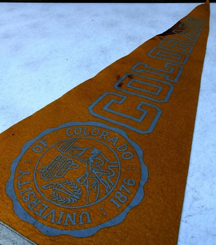 vintage 1970's University of Colorado Flag Banner Full Size 29.5” Rare Cover