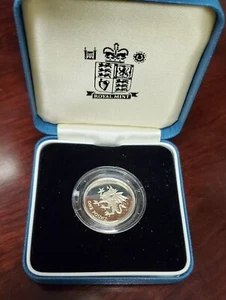 2000 GREAT BRITAIN UK - £1 POUND - WELSH DRAGON - PROOF SILVER w/ COA - Picture 1 of 5