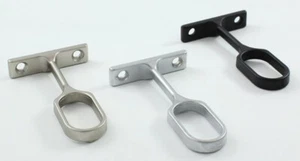 Center Oval Kleiderschrank Stange Stützhalterung mit Einbausrauben - 15x30mm - Bild 1 von 20