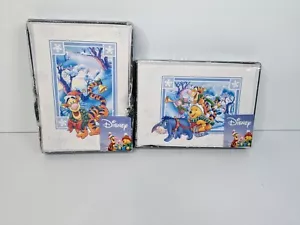 Disney Winnie the Pooh Christmas Greeting Cards Tigger Eeyore Lot Of 2 Vintage - Picture 1 of 6
